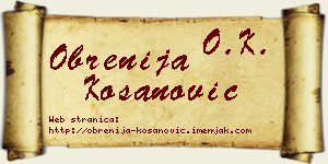 Obrenija Kosanović vizit kartica